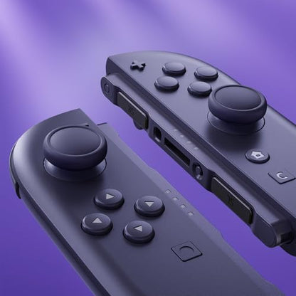 eXtremeRate Replacement 3D Joystick & Thumb Grips & Side Rail Shell Buttons for Nintendo Switch 2 JoyCon, Console Rail Stickers Controller Left Right Analog Stick Thumbsticks Caps for Switch 2 - Black - color: Black