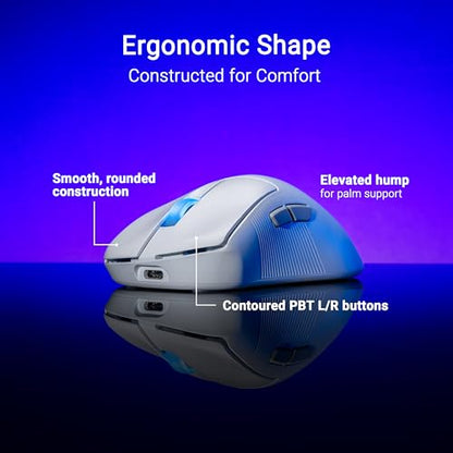 ASUS ROG Keris II Ace Wireless Gaming Mouse – Right-Handed Ergonomic, 54g, Tri-Mode Connectivity, 42K DPI, up to 107Hr Battery, PC/Mac Support - White - color: White, style: Keris II Ace