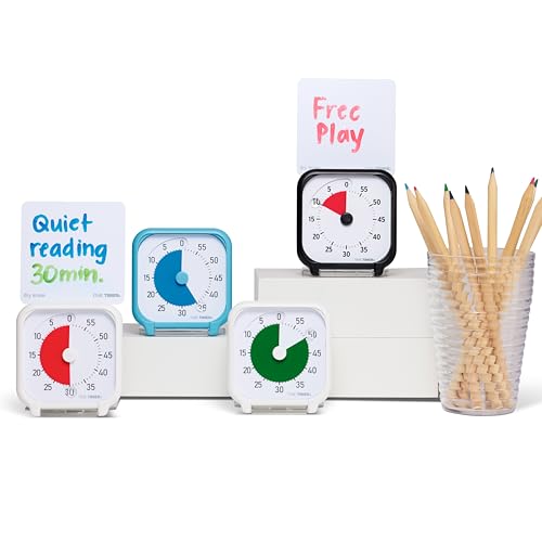 Time Timer 3 Inch Visual Timer – 60-Minute Quiet Portable Countdown Timer for Kids, Teachers, Students & Adults – Helps with Focus, Transitions, ADHD, Autism & Time Blindness – (Red & White) - color: White & Red
