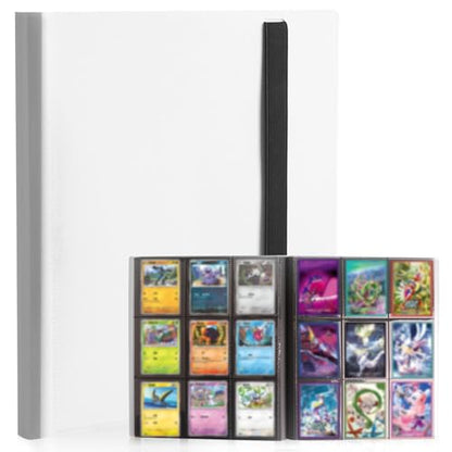 Card Binder 9-Pockets, Trading Card Binder, 20 Pages, 360 Card Capacity PU Collection Binder, Card Folder for MTG, TCG, Game Cards & Sports Cards（White） - color: White