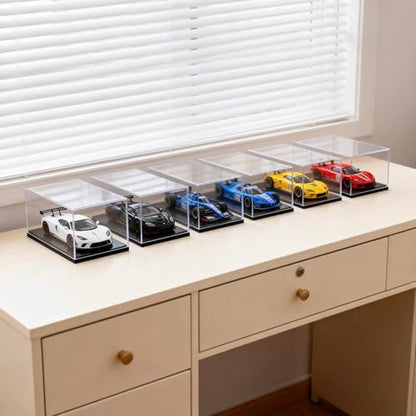 4-Pack Model Car Display Case, 1:87 Scale Acrylic Display Box for Cars, Stackable Dustproof Storage Boxes for Collectibles, Figures and Memorabilia, 4.1 x 1.8 x 1.7 inch - size: 4.1 x 1.8 x 1.7 inch
