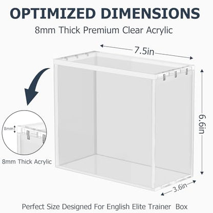 ETB Acrylic Protector Case 8mm Thick Magnetic Lid Closure Easy Top Loading UV Protection Dustproof Display Case Compatible with Elite Trainer Boxes(Case Only) - size: Elite Trainer Box Case