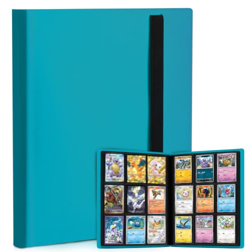 Trading Card Binder, 9 Pocket 20 Pages 360 Cards, Suitable for MTG, TCG(Lake Blue) - color: Lake Blue