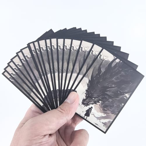 MTG Card Sleeves Matte -100 PCS Trading Card Game, Size 2.6 x 3.6 inches, Suitable for All TCG Card Games Protective (Dragon) - color: Dragon