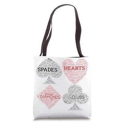 Contract Bridge Terms Duplicate Card Game Bids - Wordart Tote Bag