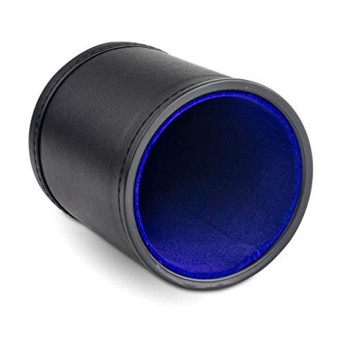 Leather Dice Cup for Board Games, Navy Blue Felt Lining - style: Navy Blue