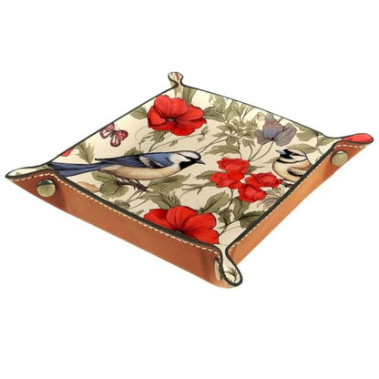 Birds Pansies Flower Dice Tray Dice Rolling Tray Folding Dice Holder for Dice Games, Like RPG, DND and Other Table Games - color: Multi 13