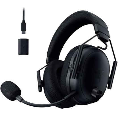 Razer BlackShark V3 Pro Wireless ANC Gaming Headset for PC, Black | Full Band Mic, 50mm Drivers, 2.4 GHz, Bluetooth, USB, 3.5mm, Works with Mac, PS5, Nintendo Switch, Smartphone, 70 Hr Battery - color: Black, style: PC