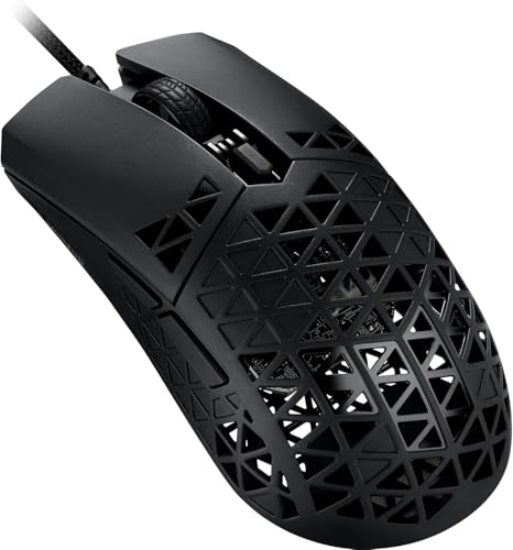ASUS TUF M4 Air Wired Gaming Mouse - P307, Durable and Ultralight Design | 16,000 dpi Optical Sensor, Six Tactile programmable Buttons, IPX6 Water Resistance, Black Color - style: Wired