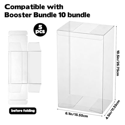 Rainmae 5PCS Protector Case for Booster Bundle(10 Bundle) Build & Battle Plastic Display Box (NOT Fit for NEW Booster), Duty Dust Resistant Protector Case with Lid Compatible with Ultimate Collectible