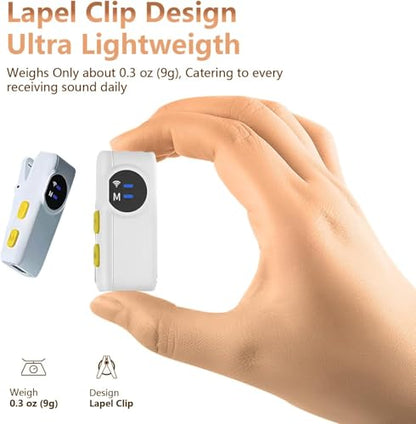 MAYBESTA Wireless Lavalier Microphone for iPhone Android Phone | Bluetooth Lapel Mic, Clear Voice, Noise Cancelling, Charging Case, Mini Clip on, Podcast Vlogging TikTok Interview - color: White(With Charging Case)