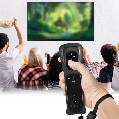 TechKen 2 Pack Wii Remote Controller with Silicone Case and Wrist Strap for Wii U - color: Black&White