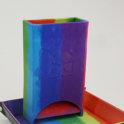 FanRoll Fold Up Dice Tower: Watercolor Rainbow, Role Playing Game Dice Accessories for Dungeons and Dragons - color: Rainbow