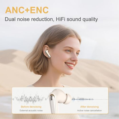 VBESTLIFE Wireless Gaming Earbuds, 2.4G Bluetooth 5.4 Dual Mode Earbuds with ENC Mic and USB C Dongle for Phone Tablet Laptop PC Game Console VR (White) - color: White