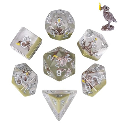 UDIXI Polyhedral Dice Set D&D, Axe Beak DND Dice Set for RPG Tabletop Games | Velvet Storage Bag, DM Gift, for Dungeons and Dragons Role Playing Games Board Games - color: Axe Beak