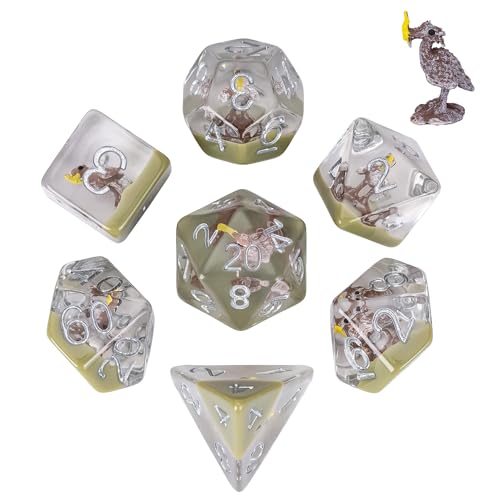 UDIXI Polyhedral Dice Set D&D, Axe Beak DND Dice Set for RPG Tabletop Games | Velvet Storage Bag, DM Gift, for Dungeons and Dragons Role Playing Games Board Games - color: Axe Beak