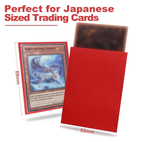 Ruby Card Sleeve 200 Pack Compatible with Yu-gi-oh Card Sleeve Japanese Small Card Sleeves Photocard Sleeves, Back Textured Perfect Shuffling, Protect Your Japanese Sized Photocard Never Tear - color: Ruby