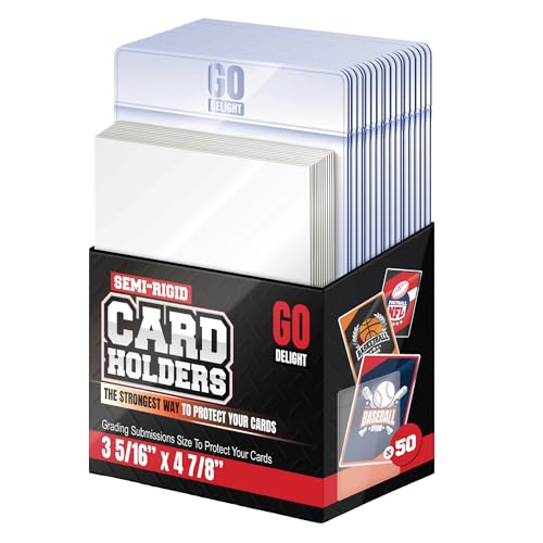 Semi Rigid Card Holders & Sleeves for PSA, CGC, BGS & TAG Trading Card Grading Submission - size: 50-Pack Semi Rigid + 50-Pack Soft Sleeves