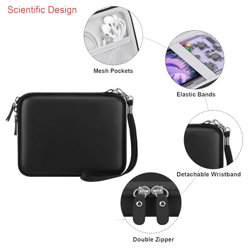 Elonbo Carrying Case for G350/ RG35XX Pro/ RG40XXV/ RG406V/ RG405V Retro Handheld Game Console, GiipGoop/ Voacle/ Anbernic Video Gaming Console Travel Storage Bag, Linux System Games Holder, Black - color: Black