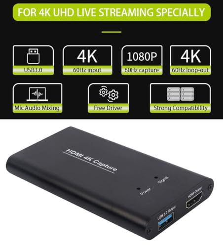 KuWFi Game Capture Card Switch,Video Capture Card 4K 1080P 60FPS, HDMI to USB 3.0 Converter for All HDMI Devices Such as Streaming Work with PS4/PC/OBS/Camera