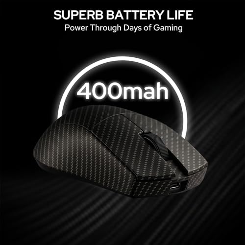 Redragon M916 Plus Carbon Fiber Tri-Mode Gaming Mouse, 49G Ultra-Light 45K DPI Mouse w/Ergonomic Natural Grip Build, Full Programmable Buttons, Software Supports DIY Keybinds & DPI - color: Carbon Fiber, style: 1K Hz
