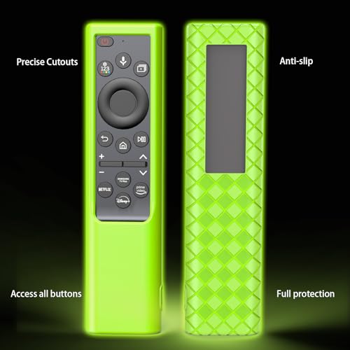 Remote Cover for Samsung Smart TV, Silicone Protective Case for Solar Cell BN59-01357 BN59-01385 BN59-01265A BN59-01388A Controller Case Skin Sleeve Green - color: Green