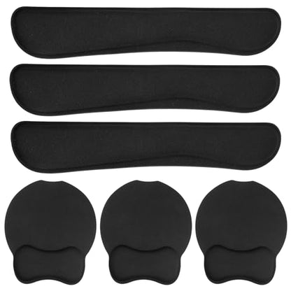 6 Pcs Mouse Pad and Keyboard Wrist Rest, Keyboard and Mouse Pad Set with Wrist Support, Ergonomic Memory Foam Wrist Rest for Computer Keyboard Office, Gaming, Computer, Laptop, Typing Comfort