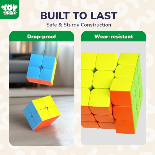 STEAM Life Speed Cube Set 10 Pack Magic Cube | Includes 2x2 3x3 4x4 5x5 Speed Cube, Pyramid Cube, Megaminx Cube Puzzle Cube Bundle Collection Cube, Toys Gift for Kids & Adults - color: 10 Pcs
