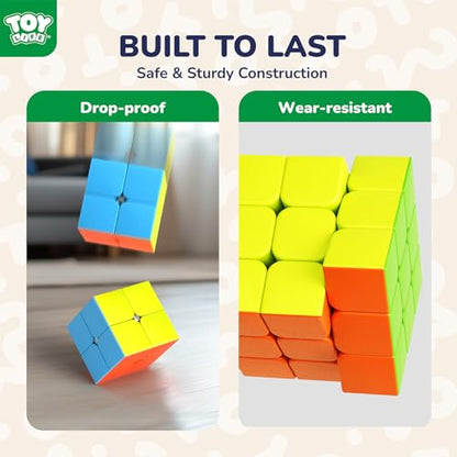 STEAM Life Speed Cube Set 10 Pack Magic Cube | Includes 2x2 3x3 4x4 5x5 Speed Cube, Pyramid Cube, Megaminx Cube Puzzle Cube Bundle Collection Cube, Toys Gift for Kids & Adults - color: 10 Pcs