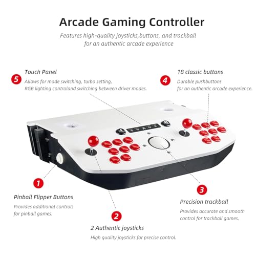 X-Arcade Arcade2TV-XR, Tankstick VR Controller, 2-Player Fightstick with Trackball, RGB Lighting, Meta Quest 3 Integration with Pinball FX and Arcade Ranger