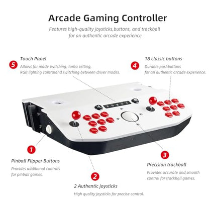 X-Arcade Arcade2TV-XR, Tankstick VR Controller, 2-Player Fightstick with Trackball, RGB Lighting, Meta Quest 3 Integration with Pinball FX and Arcade Ranger