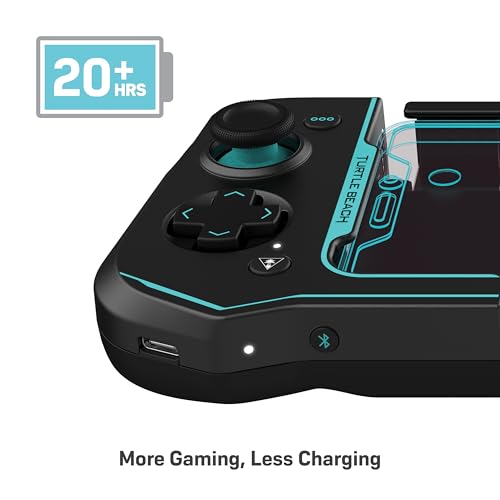 Turtle Beach Atom Mobile Game Controller with Bluetooth for Cloud Gaming on Android Mobile Devices with Compact Shape, Console Style Controls & Low Latency Bluetooth - Black/Teal - color: Black/Teal