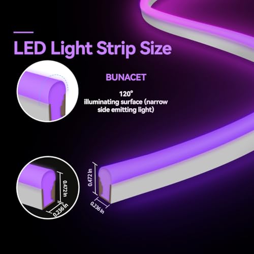 52FT LED Neon Rope Lights, IP67 Waterproof Outdoor-2 Rolls | with RF Remote & APP Control RGB Strips Light ,Music Sync,DIY Design,24V LED Strip Lights for Gaming Wall Christmas Decor - size: Neon-RGB-52ft
