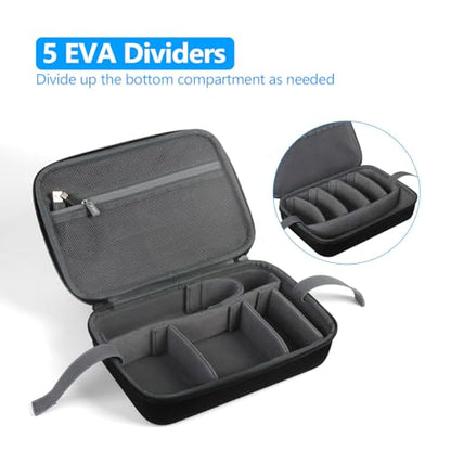 JSVER PU Leather Hard Shell Carrying Case for GoPro Hero13/12/11/10/9/8/7, AKASO EK7000 / Brave 4 4K / Brave 7 LE/Brave 8 / V50X and Insta360 - size: Large-T2