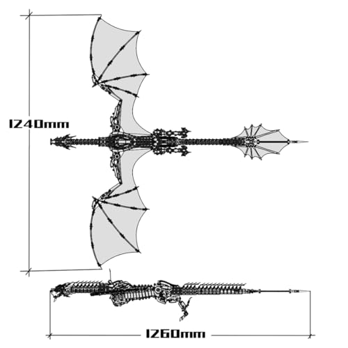 3D Metal Puzzle for Adults, Steampunk Bloodthirsty Aurora Dragon 3D Metal Model Kit with Stand, 3000+PCS Dragon 3D Puzzle Kit Jigsaw Animal DIY Craft Gift