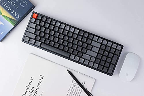 Keychron K4 Wireless Bluetooth/USB Wired Gaming Mechanical Keyboard, Compact 100 Keys RGB LED Backlit Gateron Brown Switch N-Key Rollover, Aluminum Frame for Mac Windows, Version 2 - color: Gateron Brown Switch