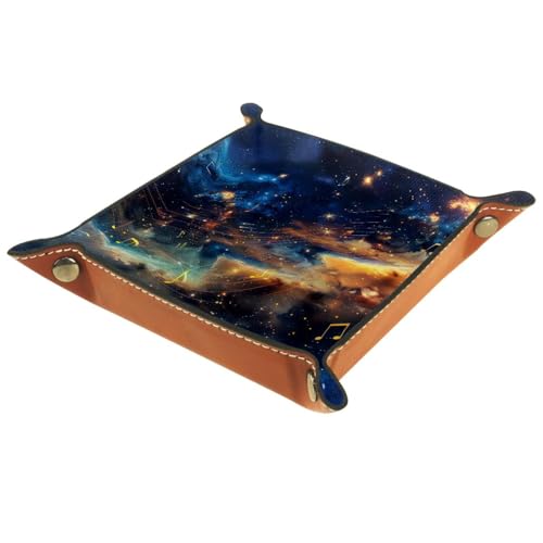 Space Galaxy Music Notes Dice Tray Dice Rolling Tray Folding Dice Holder for Dice Games, Like RPG, DND and Other Table Games - color: Multi 15