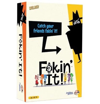 JACKBOX Games Fakin’ It Board Game – for Adults & Teens - Fun Social Deduction Card Game for Ages 14 & Up – Hilarious Board Game for Game Nights with Family, Friends & More (3-6 Players)