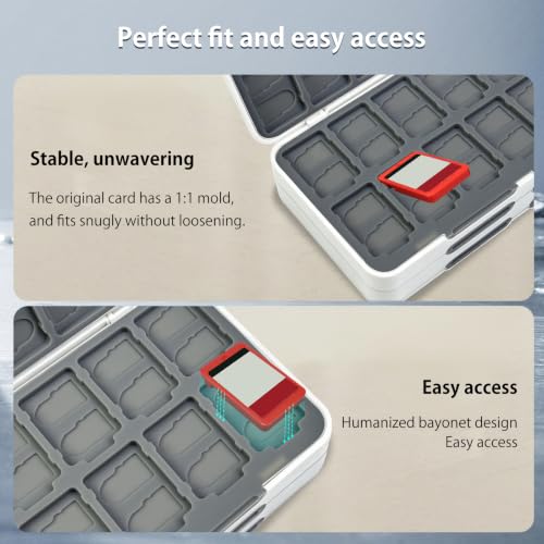 ONETIAOLONG Switch Game Case Holder for Switch 2 & OLED & Lite with 72 Cartridge Slots and 144 Micro SD Card Storage with Magnetic Closure,Protective Hard Shell and Soft Lining for Easy carrying - color: White, style: 72-slots