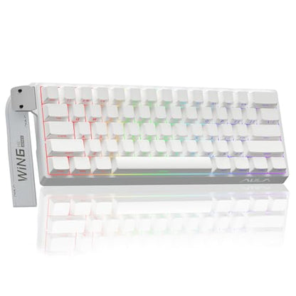 Aula WIN60 HE - 60% Mechanical Gaming Keyboard Wired, Hall Effect Magnetic Switch Hot Swappable, Adjustable Actuation RT Mode, 8000 Hz Polling Rate, RGB Keyboard 60 Percent Compact Design for PC - color: White