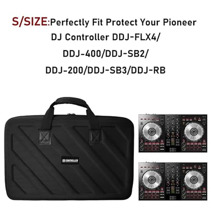 Hard Case Compatible with Pioneer DJ Controller DDJ-FLX4/DDJ-400/DDJ-SB2/DDJ-200/DDJ-SB3/DDJ-RB Protective Carrying Storage Bag,Black(S-20.8 x 14.5 x 3.5 Inch) - size: DDJ-FLX4