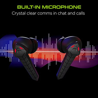 HyperGear CobraStrike True Wireless Gaming Earbuds - Wireless Bluetooth Gaming Earbuds with Mic Noise Cancelling, 60ms Low Latency, 3D Positional Audio in-Ear VR Headphones for PC, Console & Mobile