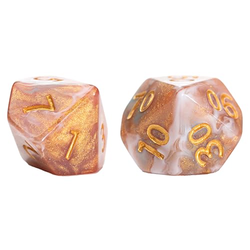 Gate Keeper Games and Dice: Aether Dice: Heavenly - 7pc RPG Set, Gold, Rouge, White & Blue w/ Holographic Glitter, Resin Dice for Role Playing Games - style: Heavenly