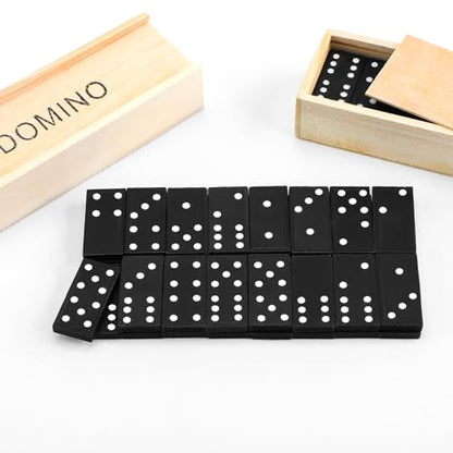 Hungdao 80 Pack Mini Dominos Set for Kids Adults Bulk Double 6 Dominoes 28 Tiles Wooden Traditional Board Games Double Six Standard Dominoes Party Favors Gifts Travel Family Games Toys with Wood Case
