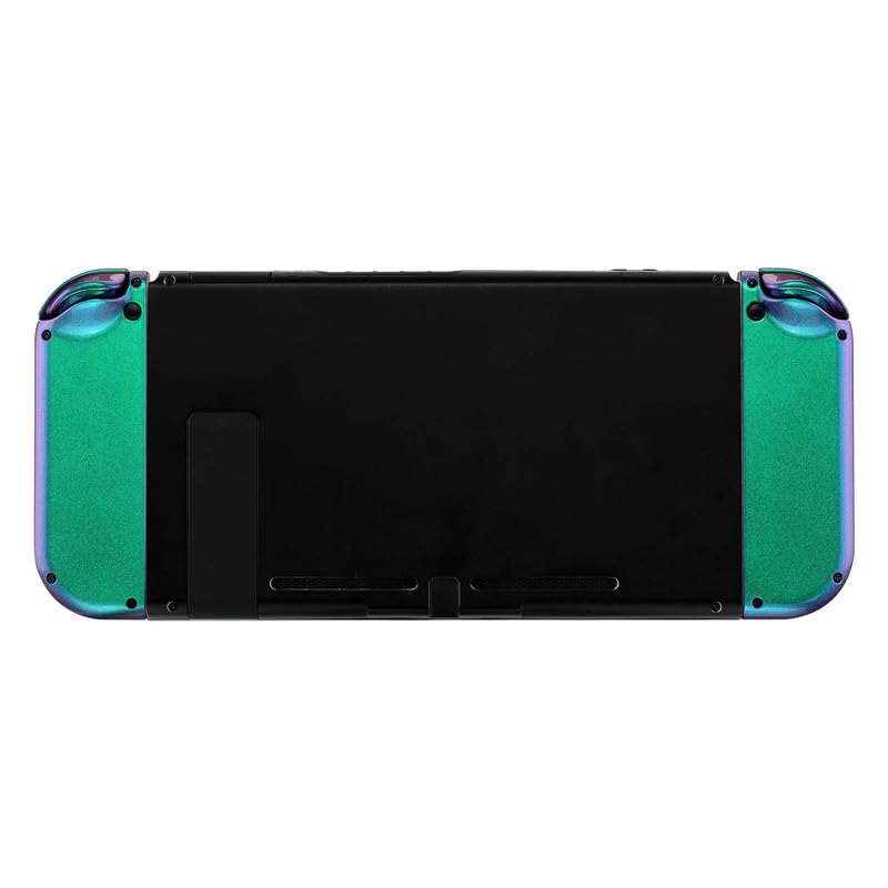 eXtremeRate DIY Replacement Shell Buttons for Nintendo Switch & Switch OLED, Chameleon Green PurpleCustom Housing Case with Full Set Button for Joycon Handheld Controller - Console Shell NOT Included - color: Chameleon Green Purple