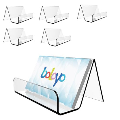 Boloyo Acrylic Business Card Holder for Desk , 6PC Business Card Display Stand Desktop Name Card Organizer Capacity 60 Cards - style: 6PC