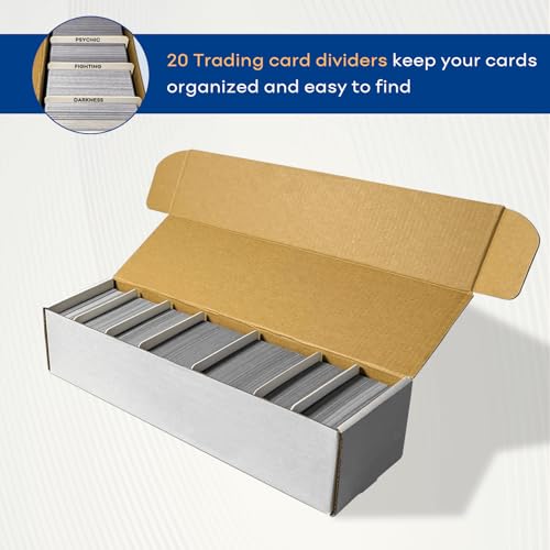 Trading Card Storage Box, Mtg Storage Box with Dividers, Cardboard Collector Box for TCG, Baseball Sports Cards, 6 Count - size: 6 count trading card boxes