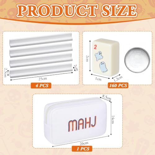 Soulchen Mini American Mahjong Tile Set Include 160 0.8 Inch Mahjong Tiles 2 Dice 4 Wooden Rulers 1 Accessory Bag 4 Beginner Rule Cards(Halloween) - style: Halloween