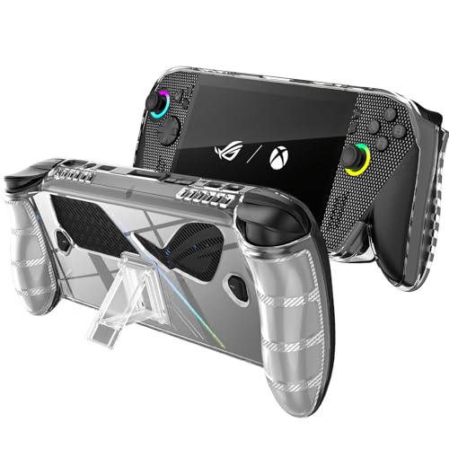 Protective Case with Kickstand for ASUS ROG Xbox Ally X 2025 - Shockproof TPU Cover with Stand, Non - Slip & Anti- Collision Handheld Game Console Accessories (Transparent) - color: transparent