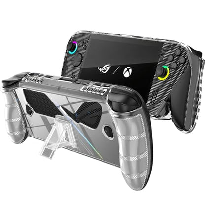 Protective Case with Kickstand for ASUS ROG Xbox Ally X 2025 - Shockproof TPU Cover with Stand, Non - Slip & Anti- Collision Handheld Game Console Accessories (Transparent) - color: transparent